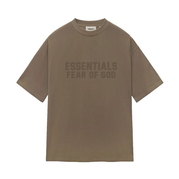 ESSENTIALS Flocked Small Letters Short T-shirt - Picture 1 of 2